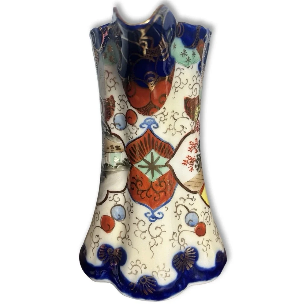 Antique‎ Japanese Imari Meiji Ewer Pitcher Chinoiserie Figures No Lid Blue Red